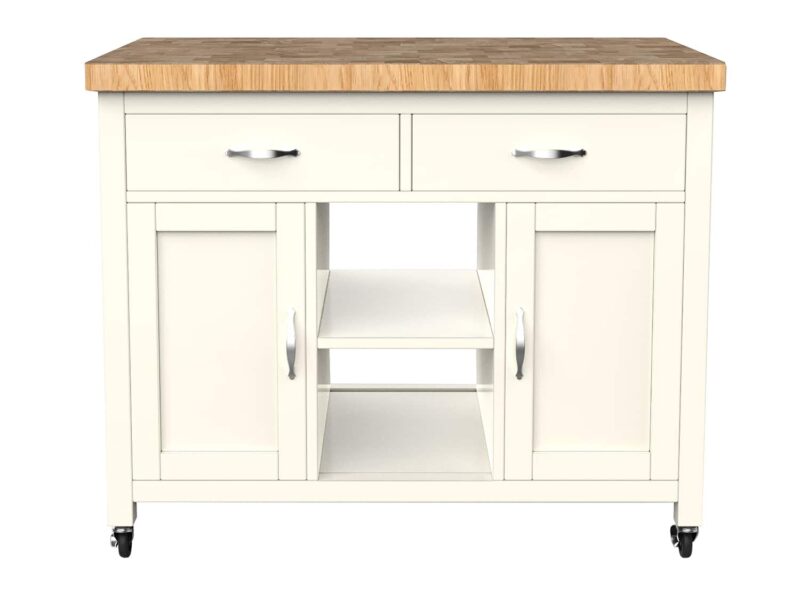 Baumhaus Kitchen Island Cream With Butchers Block The Home and Office Stores