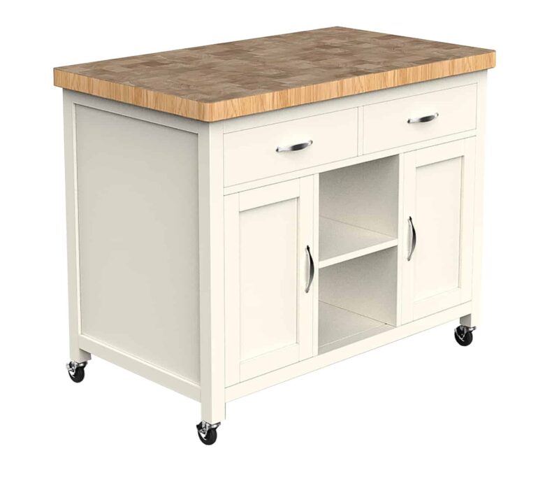 Baumhaus Kitchen Island Cream With Butchers Block The Home and Office Stores