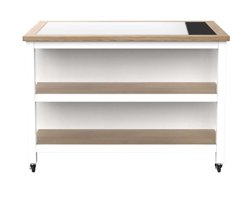 Baumhaus Kitchen Island White Open With Breakfast Bar The Home and Office Stores