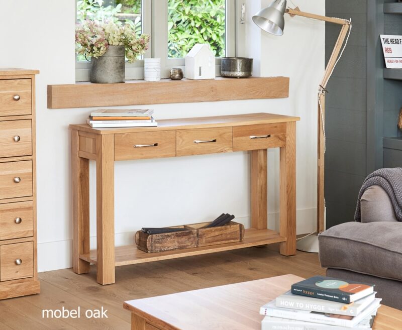 Baumhaus Mobel Oak Console Table The Home and Office Stores