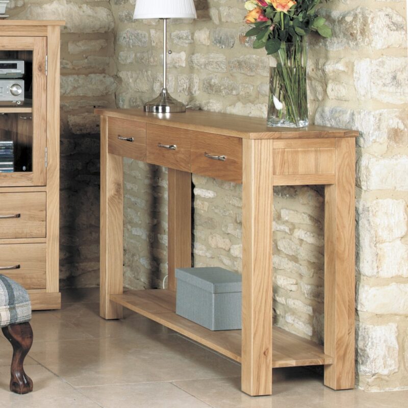 Baumhaus Mobel Oak Console Table The Home and Office Stores