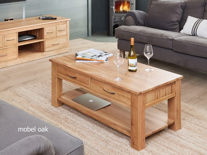 Baumhaus Mobel Oak Four Drawer Coffee Table The Home and Office Stores