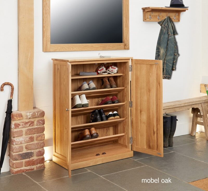 Baumhaus Mobel Oak Large Shoe Cupboard The Home and Office Stores