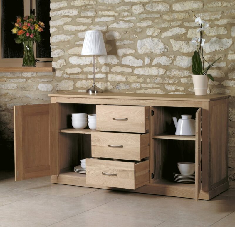 Baumhaus Mobel Oak Large Sideboard The Home and Office Stores