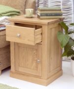 Baumhaus Mobel Oak One Door one Drawer Lamp Table The Home and Office Stores