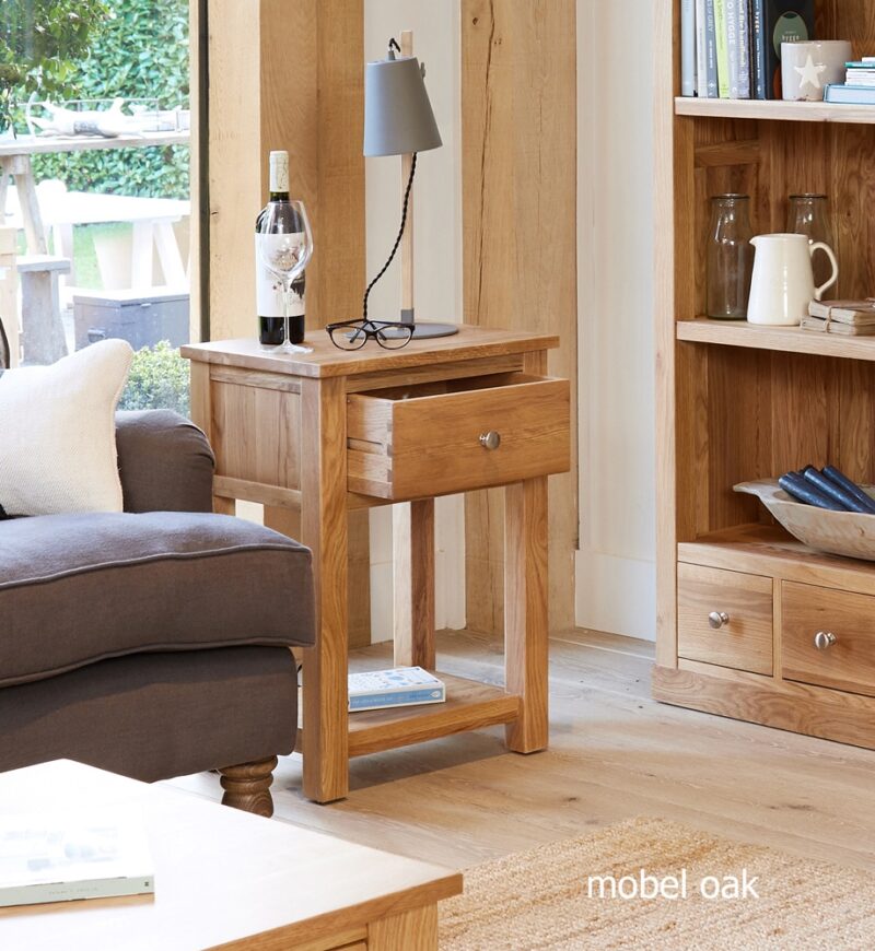 Baumhaus Mobel Oak One Drawer Lamp Table The Home and Office Stores