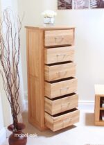 Baumhaus Mobel Oak Tallboy 6 Drawer The Home and Office Stores