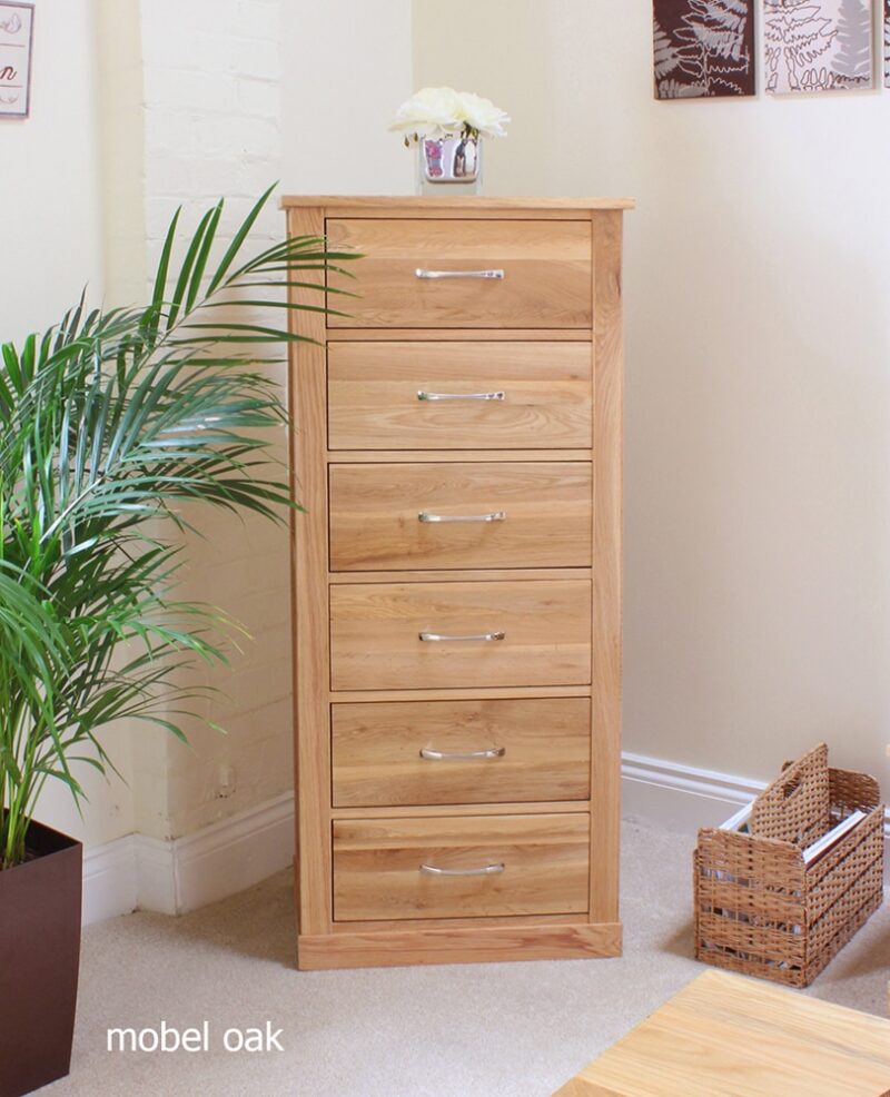 Baumhaus Mobel Oak Tallboy 6 Drawer The Home and Office Stores