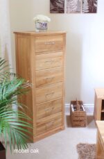 Baumhaus Mobel Oak Tallboy 6 Drawer The Home and Office Stores