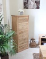Baumhaus Mobel Oak Tallboy 6 Drawer The Home and Office Stores