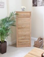 Baumhaus Mobel Oak Tallboy 6 Drawer The Home and Office Stores