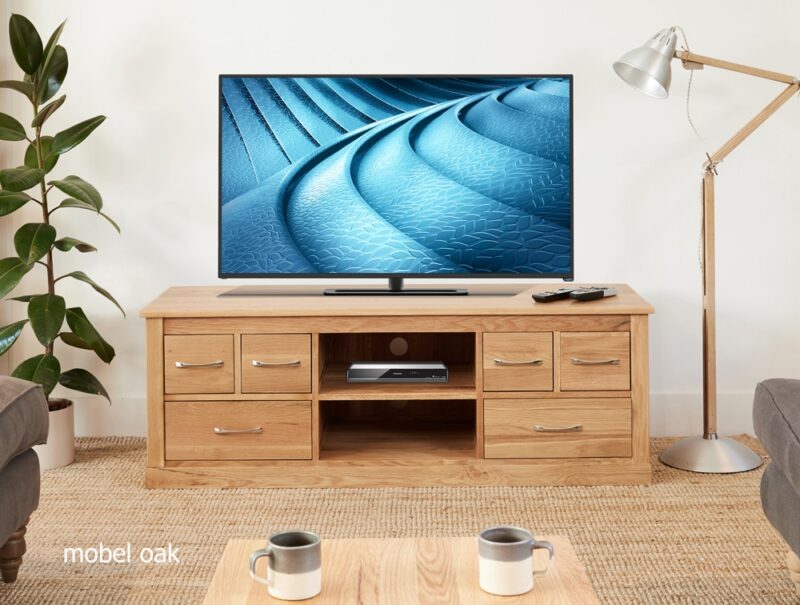 Baumhaus Mobel Oak Widescreen Television Cabinet The Home and Office Stores