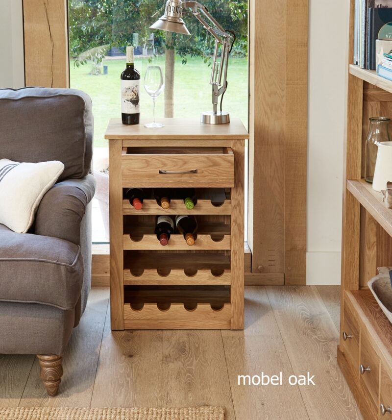 Baumhaus Mobel Oak Wine Rack Lamp Table The Home and Office Stores