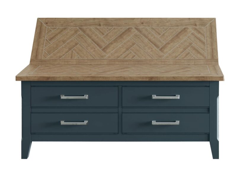 Baumhaus Signature Blue Coffee Table With Drawers & hidden storage trunk The Home and Office Stores