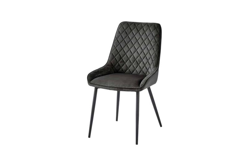 Baumhaus Signature Blue Dining Chair Gun Metal Grey Pack Of Two The Home and Office Stores