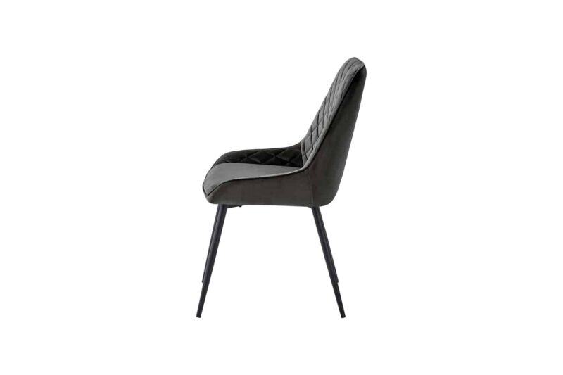 Baumhaus Signature Blue Dining Chair Gun Metal Grey Pack Of Two The Home and Office Stores