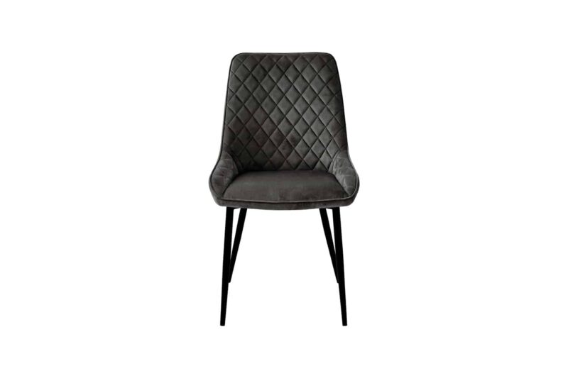 Baumhaus Signature Blue Dining Chair Gun Metal Grey Pack Of Two The Home and Office Stores