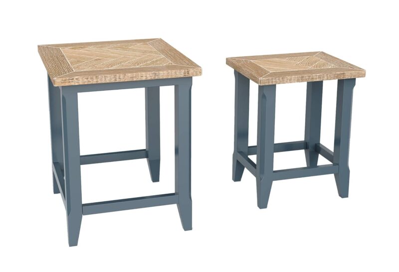 Baumhaus Signature Blue Nest of Two Tables The Home and Office Stores
