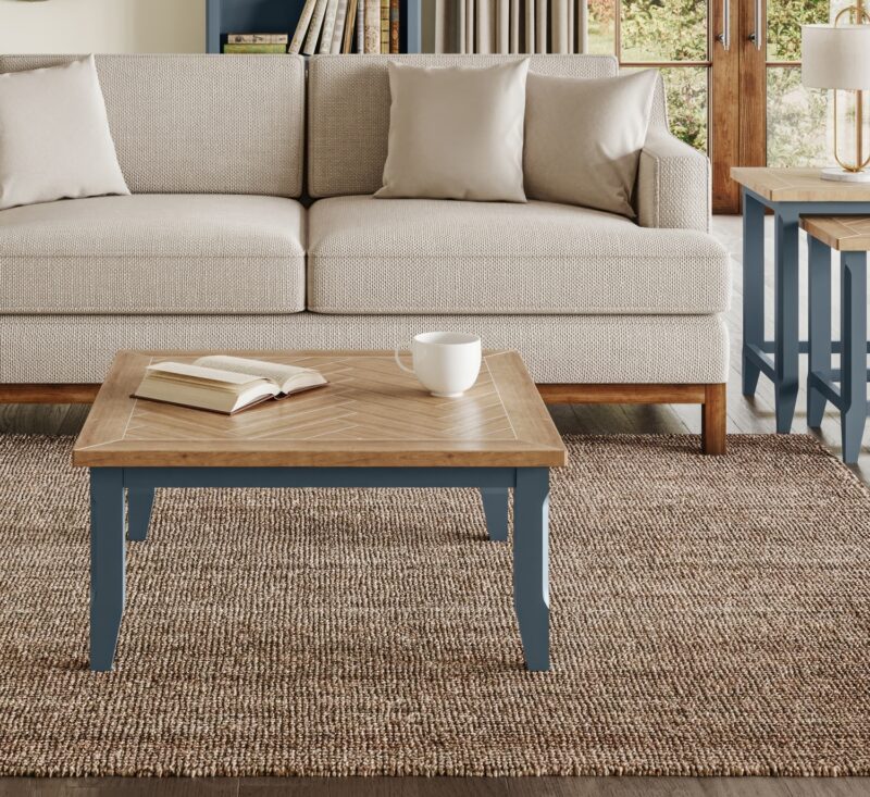 Baumhaus Signature Blue Square Open Coffee Table The Home and Office Stores