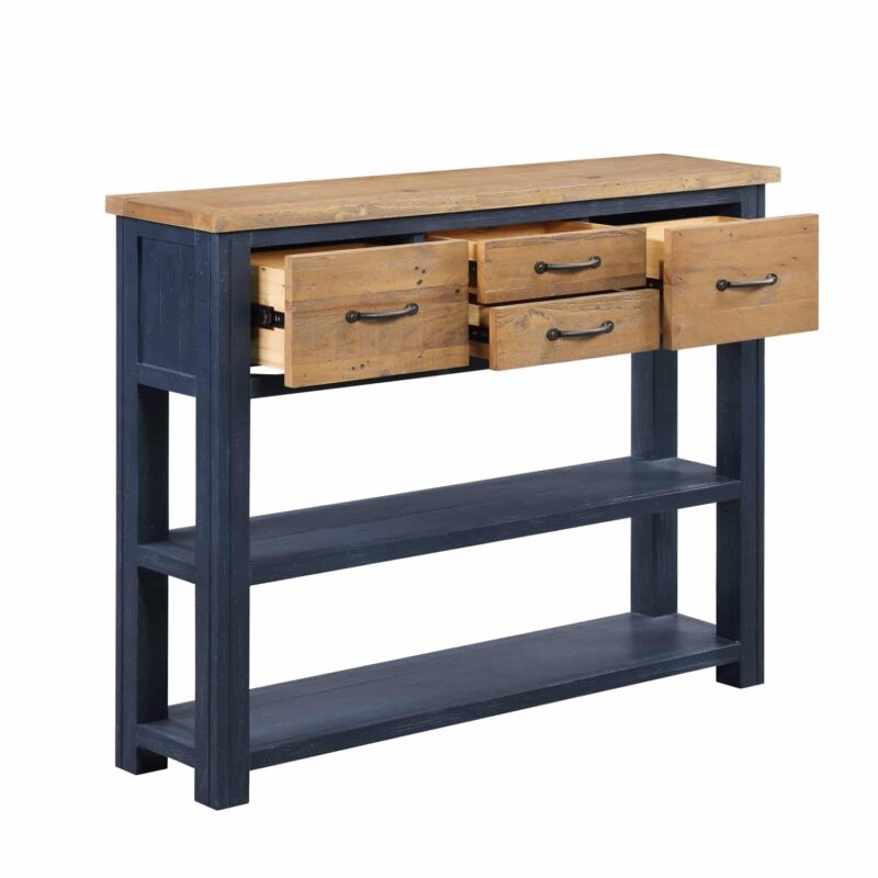 Baumhaus Splash of Blue Low Bookcase Console Table The Home and Office Stores