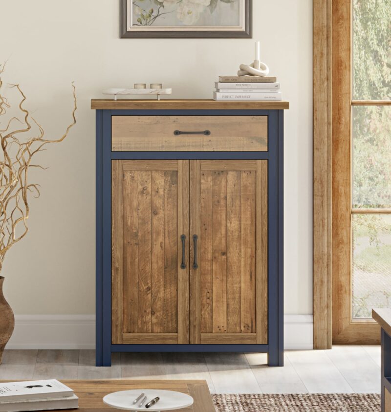 Baumhaus Splash of Blue Shoe Storage Cupboard With Drawer The Home and Office Stores