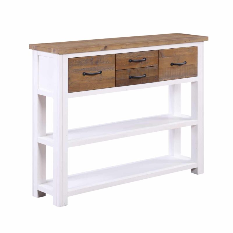 Baumhaus Splash of White Low Bookcase Console Table The Home and Office Stores