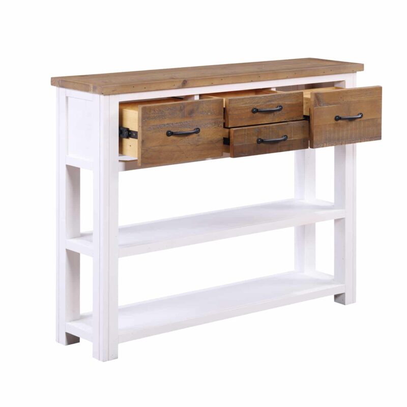 Baumhaus Splash of White Low Bookcase Console Table The Home and Office Stores