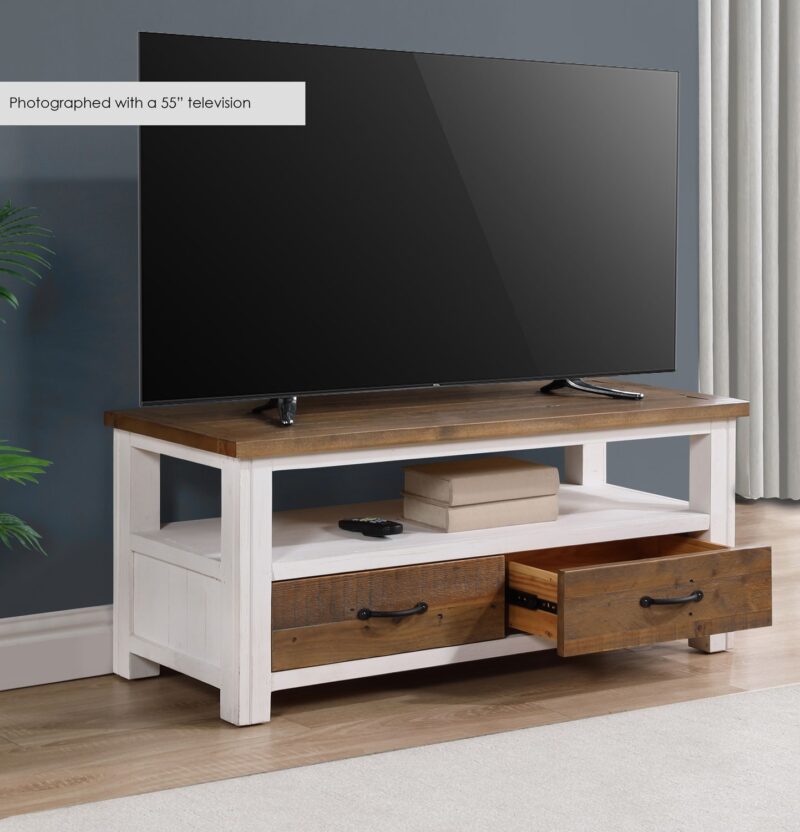 Baumhaus Splash of White Widescreen Television Cabinet The Home and Office Stores
