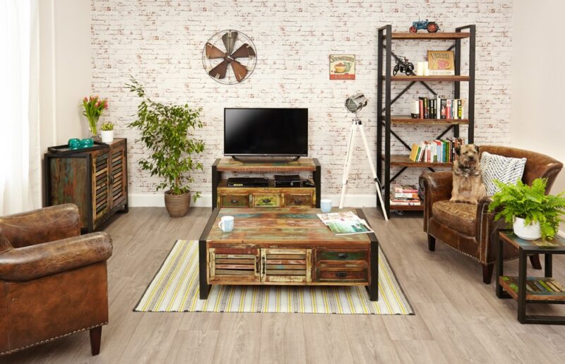 Baumhaus Urban Chic 4 Door 4 Drawers Large Coffee Table The Home and Office Stores
