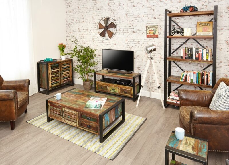 Baumhaus Urban Chic 4 Door 4 Drawers Large Coffee Table The Home and Office Stores