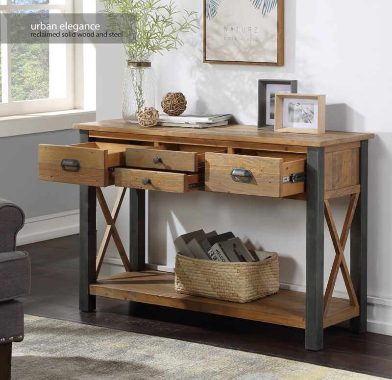 Baumhaus Urban Elegance Reclaimed Console Table The Home and Office Stores