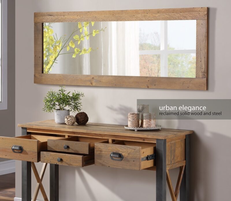 Baumhaus Urban Elegance Reclaimed Extra Long Wall Mirror The Home and Office Stores