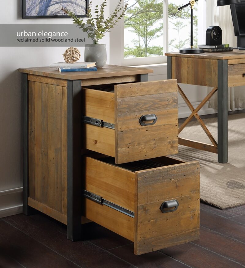 Baumhaus Urban Elegance Reclaimed Two Drawer Filing Cabinet The Home and Office Stores