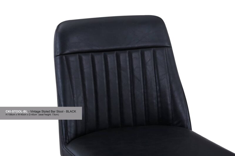 Baumhaus Vintage Black PU Leather Bar Stool Pack Of Two The Home and Office Stores