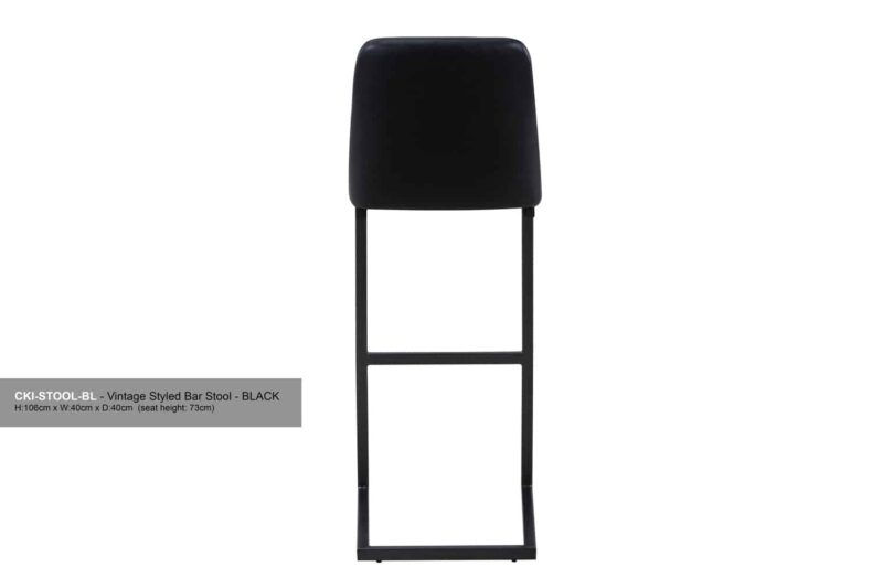 Baumhaus Vintage Black PU Leather Bar Stool Pack Of Two The Home and Office Stores