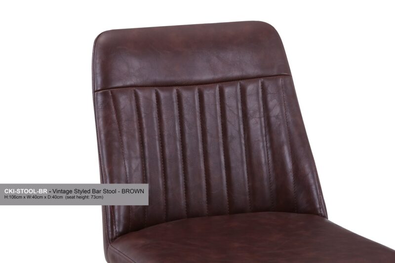 Baumhaus Vintage Brown PU Leather Bar Stool Pack Of Two The Home and Office Stores
