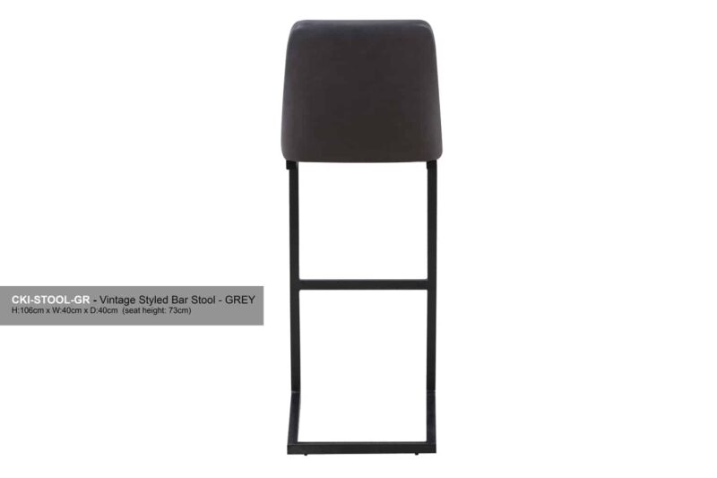 Baumhaus Vintage Grey Leather Bar Stool Pack Of Two The Home and Office Stores