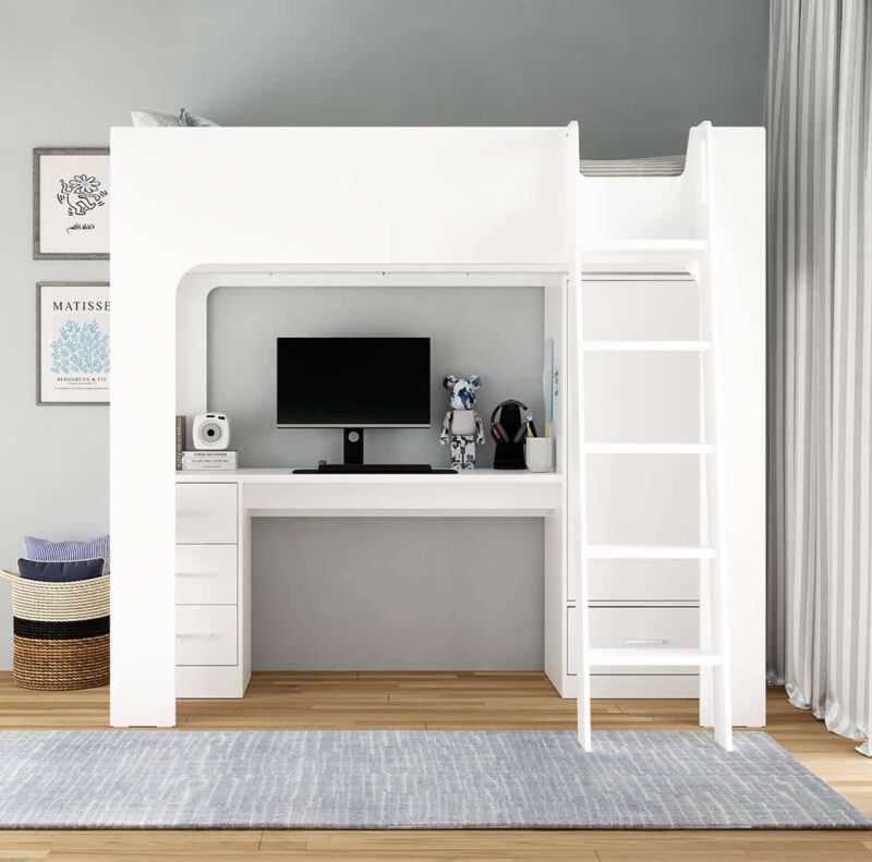 Flintshire Furniture Eden White High Sleeper Bed The Home and Office Stores
