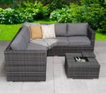 Signature Weave Georgia Grey Corner Sofa Ice Bucket Coffee Table Set The Home and Office Stores