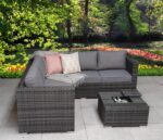 Signature Weave Georgia Grey Corner Sofa Ice Bucket Coffee Table Set The Home and Office Stores