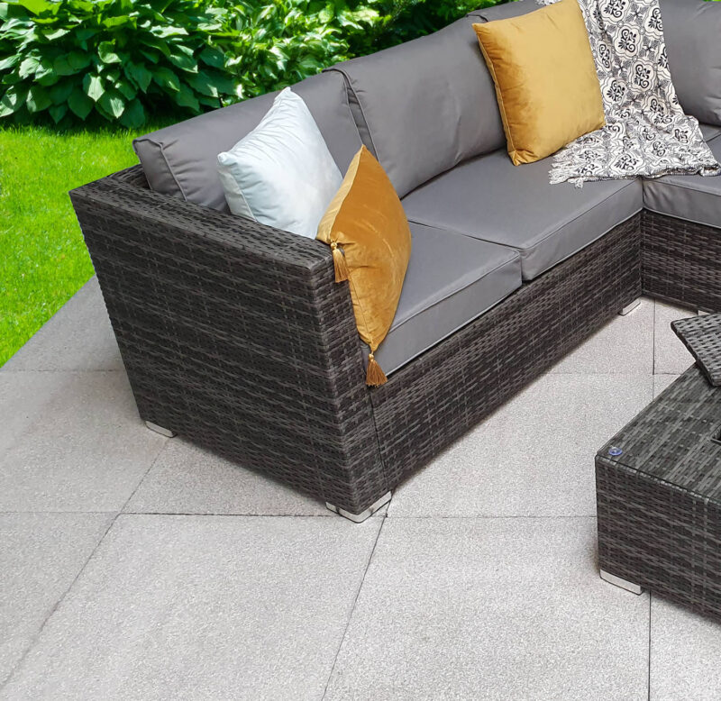 Signature Weave Georgia Grey Corner Sofa Ice Bucket Coffee Table Set The Home and Office Stores