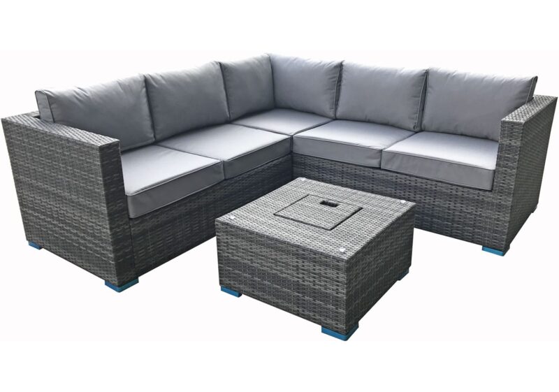 Signature Weave Georgia Grey Corner Sofa Ice Bucket Coffee Table Set The Home and Office Stores