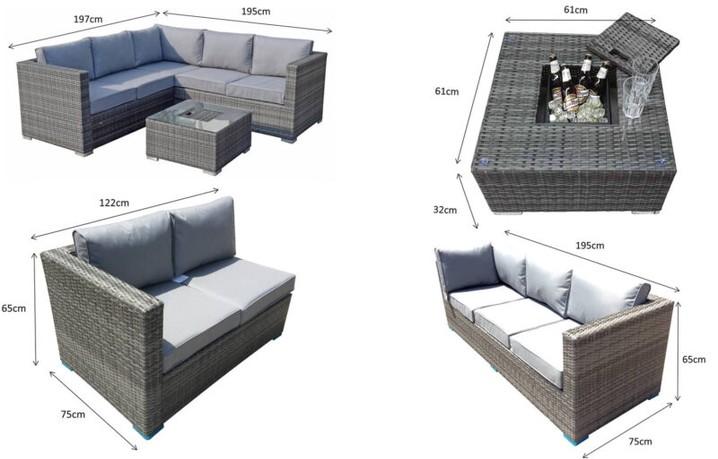 Signature Weave Georgia Grey Corner Sofa Ice Bucket Coffee Table Set The Home and Office Stores