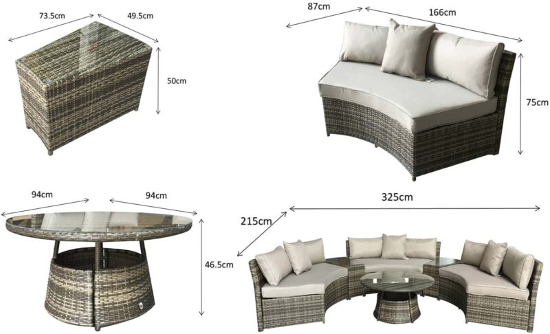 Signature Weave Juliet Half Moon Brown Garden Sofa Set The Home and Office Stores