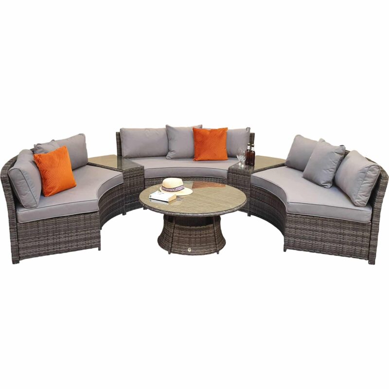 Signature Weave Juliet Half Moon Grey Garden Sofa Set The Home and Office Stores