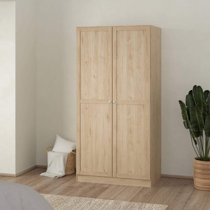 Furniture To Go Brande Oak 2 Door Wardrobe The Home and Office Stores