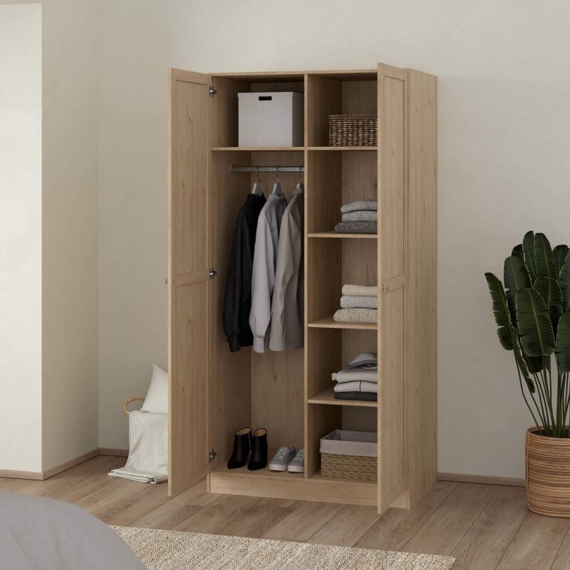 Furniture To Go Brande Oak 2 Door Wardrobe The Home and Office Stores