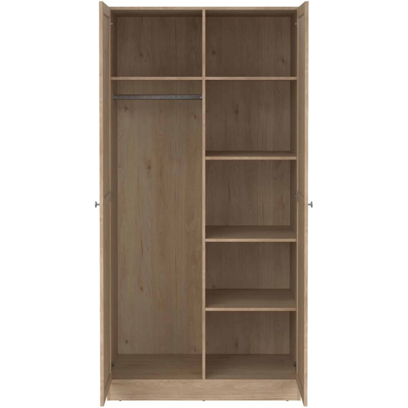 Furniture To Go Brande Oak 2 Door Wardrobe The Home and Office Stores
