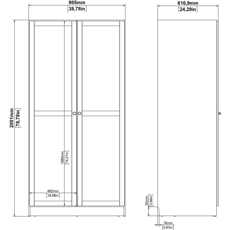 Furniture To Go Brande Oak 2 Door Wardrobe The Home and Office Stores