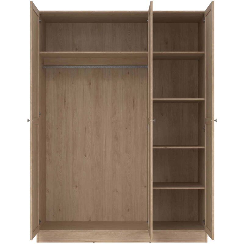 Furniture To Go Brande Oak 3 Door Wardrobe The Home and Office Stores